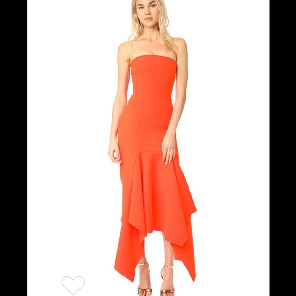 Orange fishtail dress